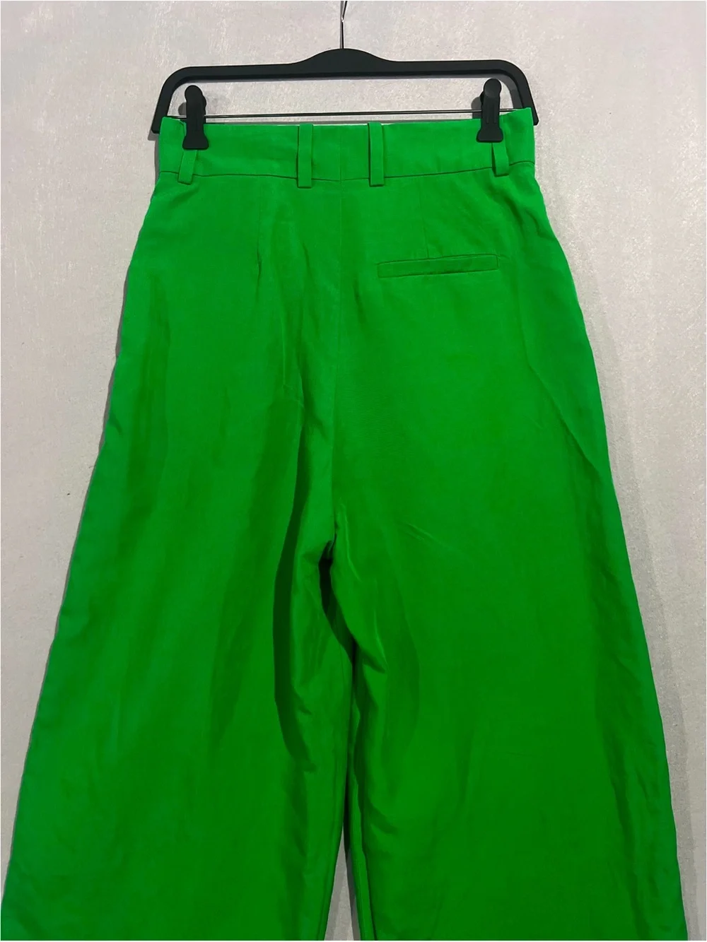 Cos Pants Women’s 4 Green Wide Leg High Waisted Linen Blend Trousers